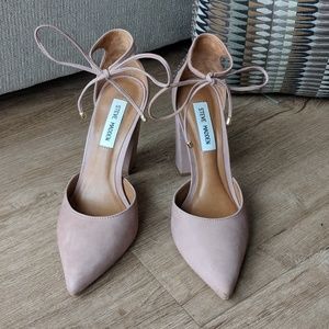 Steve Madden Mauve Lace Up Block Heels